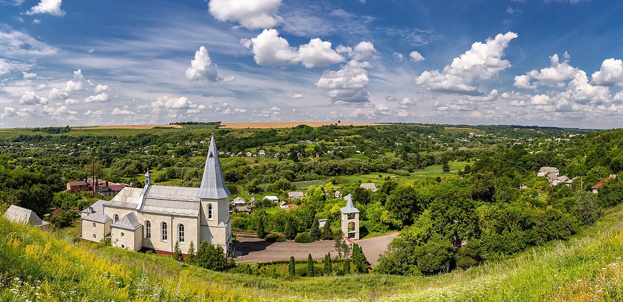 Panorama of the Holy Trinity Church in Zinkiv , Khmelnytskyi Oblast, Ukraine